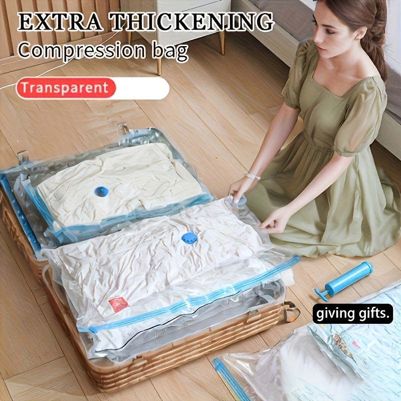 Manual Vacuum Storage Bag Set for Clothing and Latex Space-Saving Organizer