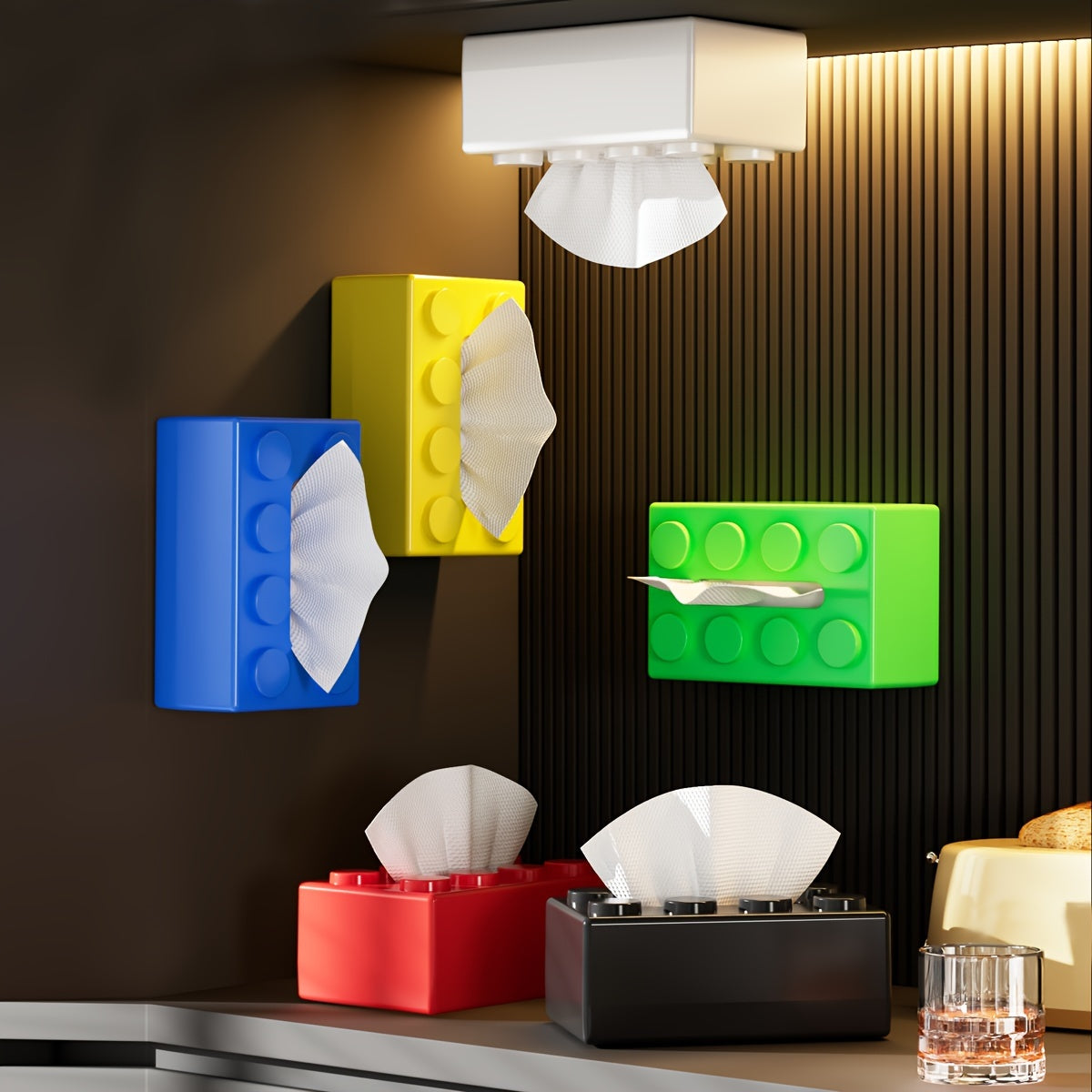 Tissue Box with Napkin Dispenser Creative Storage for Home Bathroom Decor