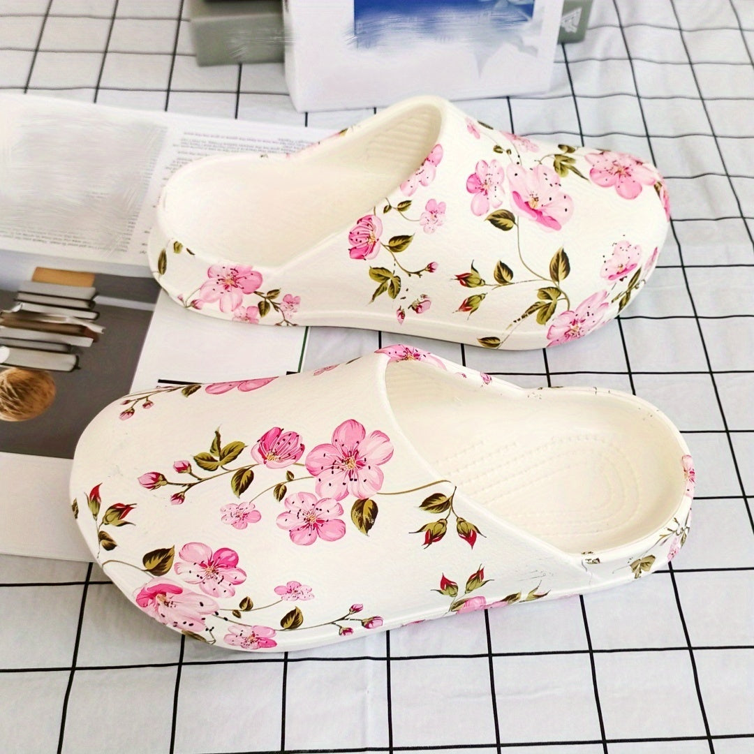 Women's Floral Butterfly Mule Shoes Lightweight Non-Slip Comfortable for Indoor Outdoor