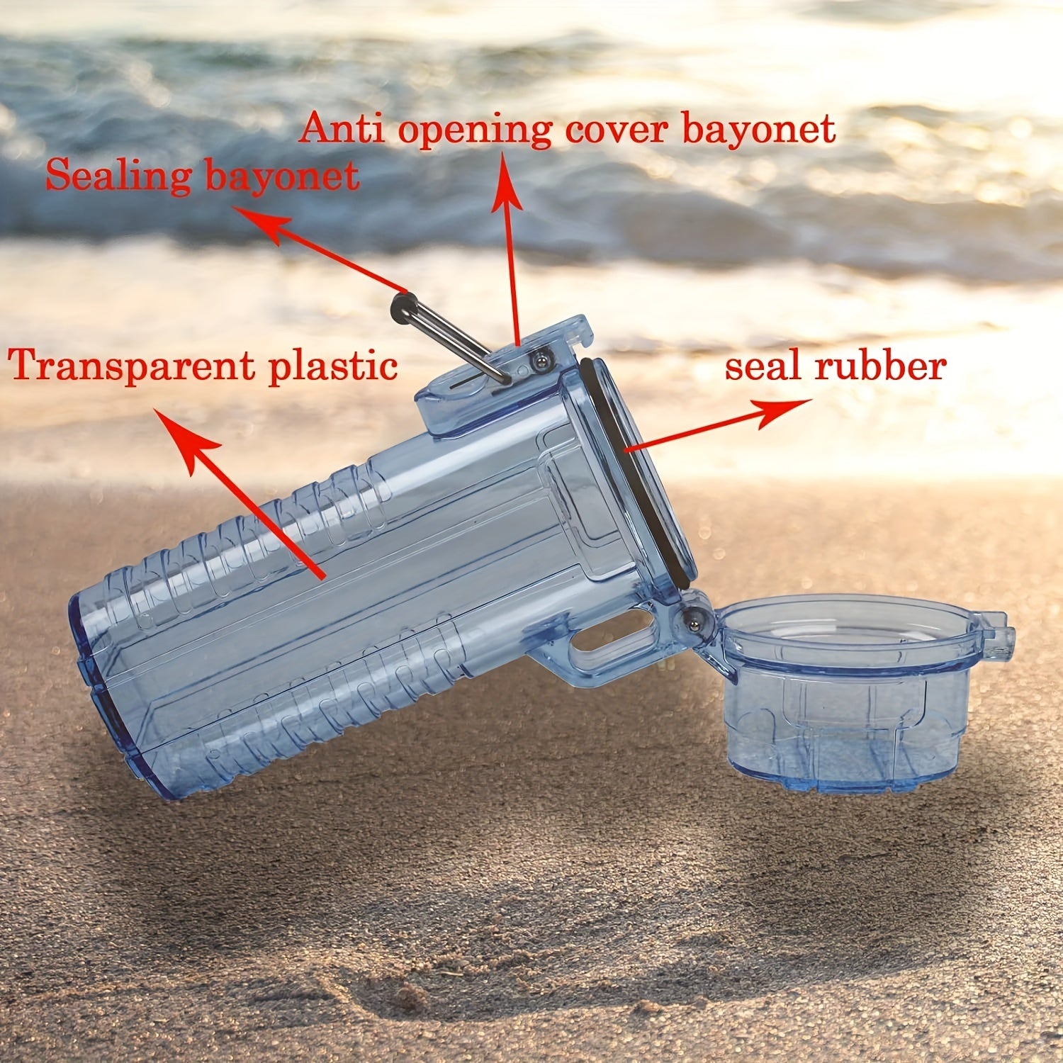 s:
Suya chidamli plastmassa olovyoq qutisi qopqog'i BIC J6 tashqi omon qolish sumkasi uchun