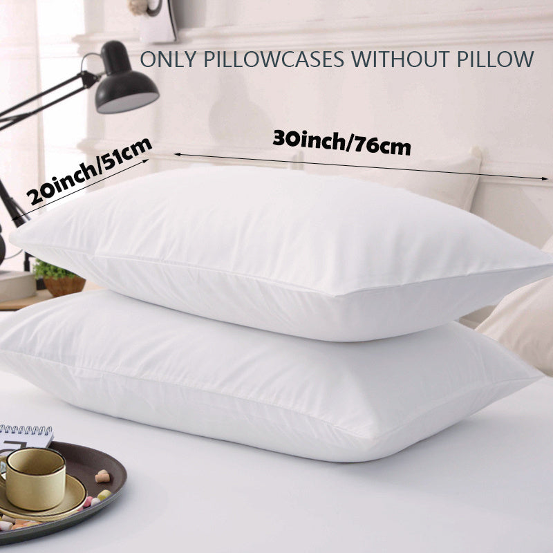 Set of 2 Soft Polyester Pillowcases Non-Wrinkle Fade-Resistant Lightweight Machine Washable