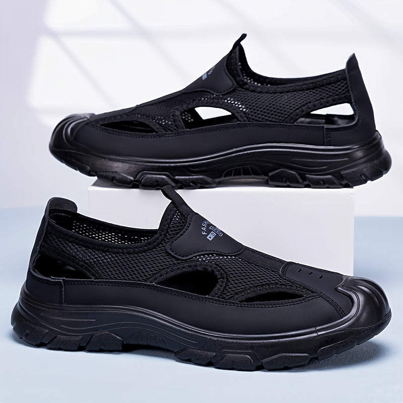 Erkaklar uchun mo'ljallangan, yumshoq PU materialdan tayyorlangan, bir rangli, yumaloq barmoq uchi bilan tasodifiy kiyim va yugurish uchun mo'ljallangan slayd sandallar. Oson kiyiladigan uslub.