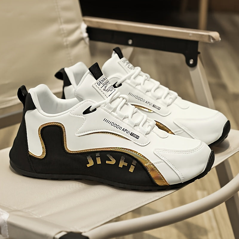 Men's Skateboarding Sneakers Low Top Lace-Up Casual Shoes for Street Sports and Daily Wear