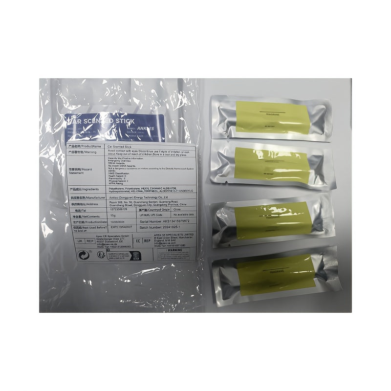 Комплект из 4 освежителей воздуха для автомобиля, палочки, диффузор эфирных масел, длительный аромат