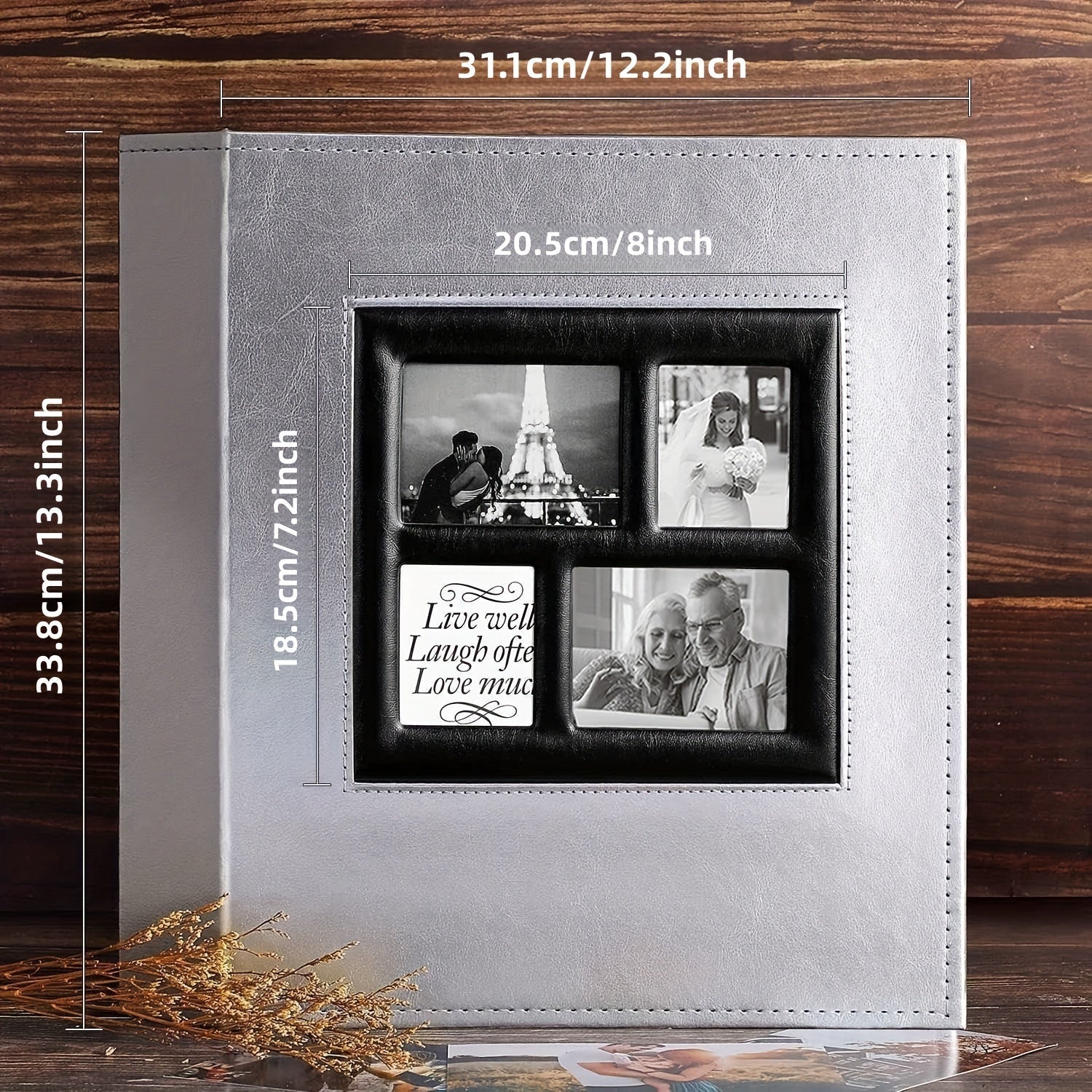 Faux Leather Photo Album Holds 500 4x6 Photos Family Wedding Travel Memory Book