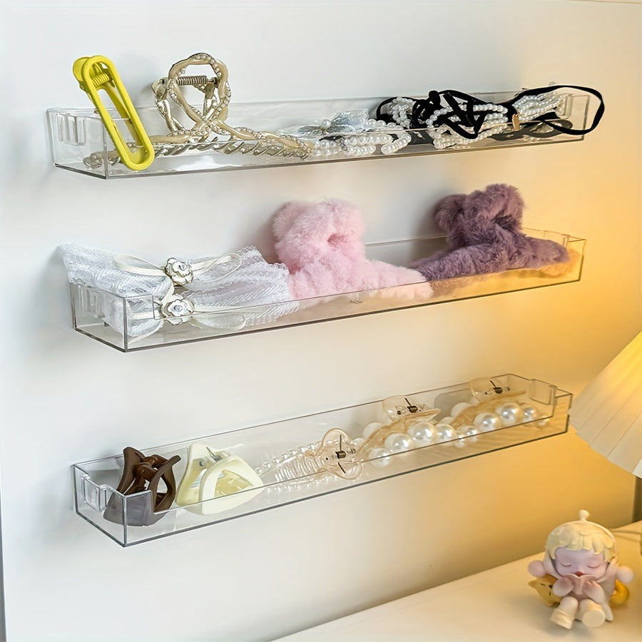 1/3 Transparent Suspended Wall Organizer for Hair Accessories and Glasses Storage