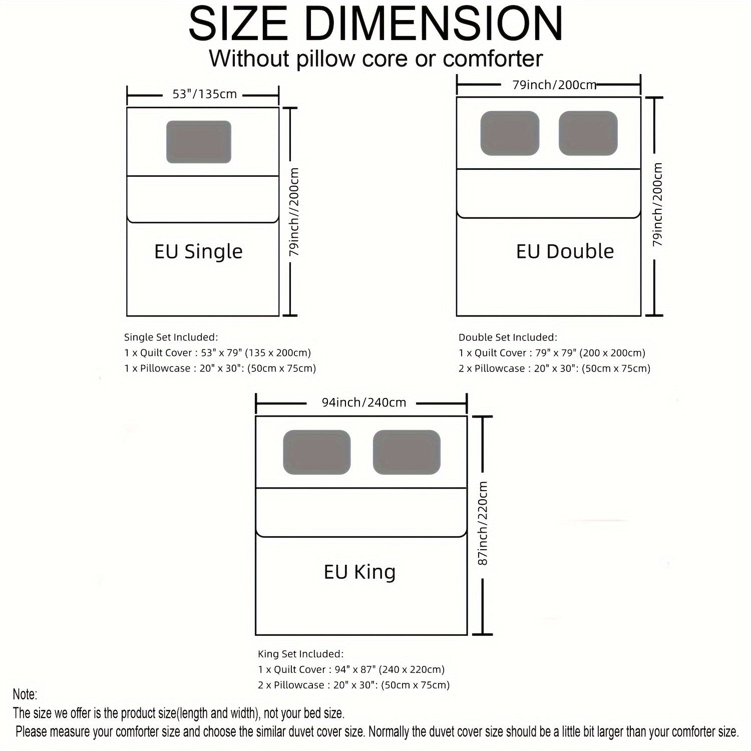 Black and Gray Crown Design Duvet Cover Set for Men Women 2/3pcs Queen King