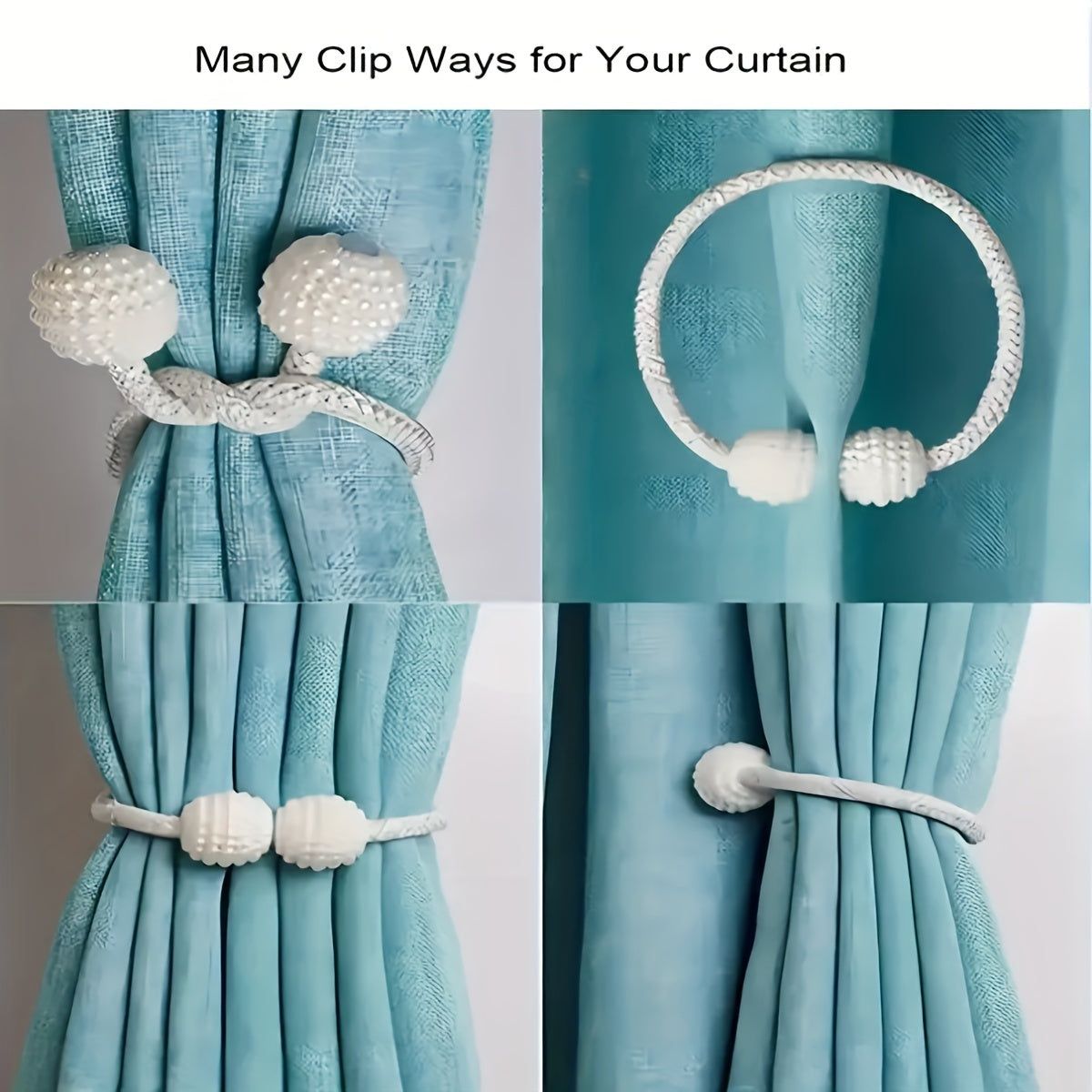 Magnetic Curtain Tiebacks 42cm Classic Design Set of Two for Living Room Bedroom Office