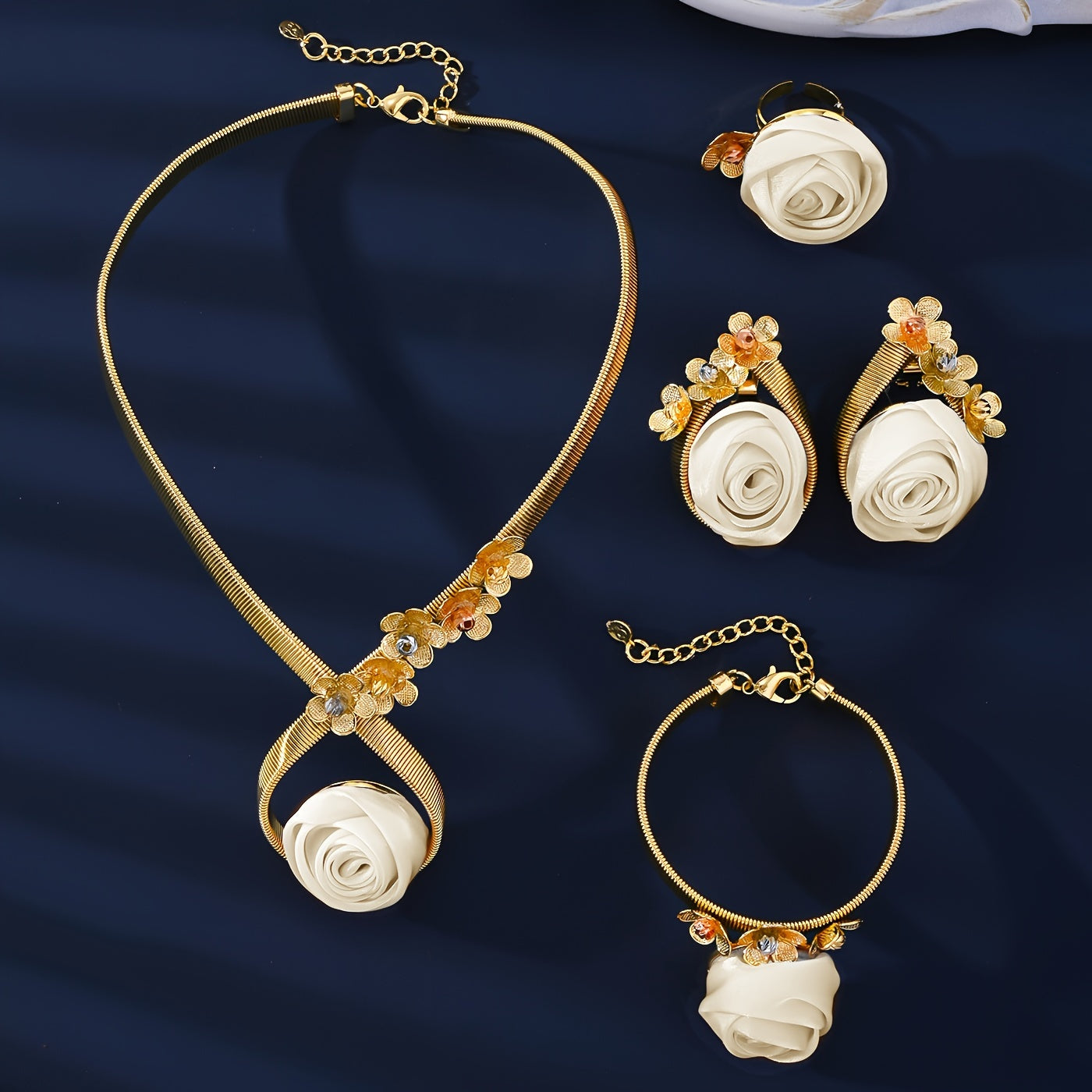 Gold-Plated Jewelry Set for Women Middle Eastern Style Wedding and Special Occasion