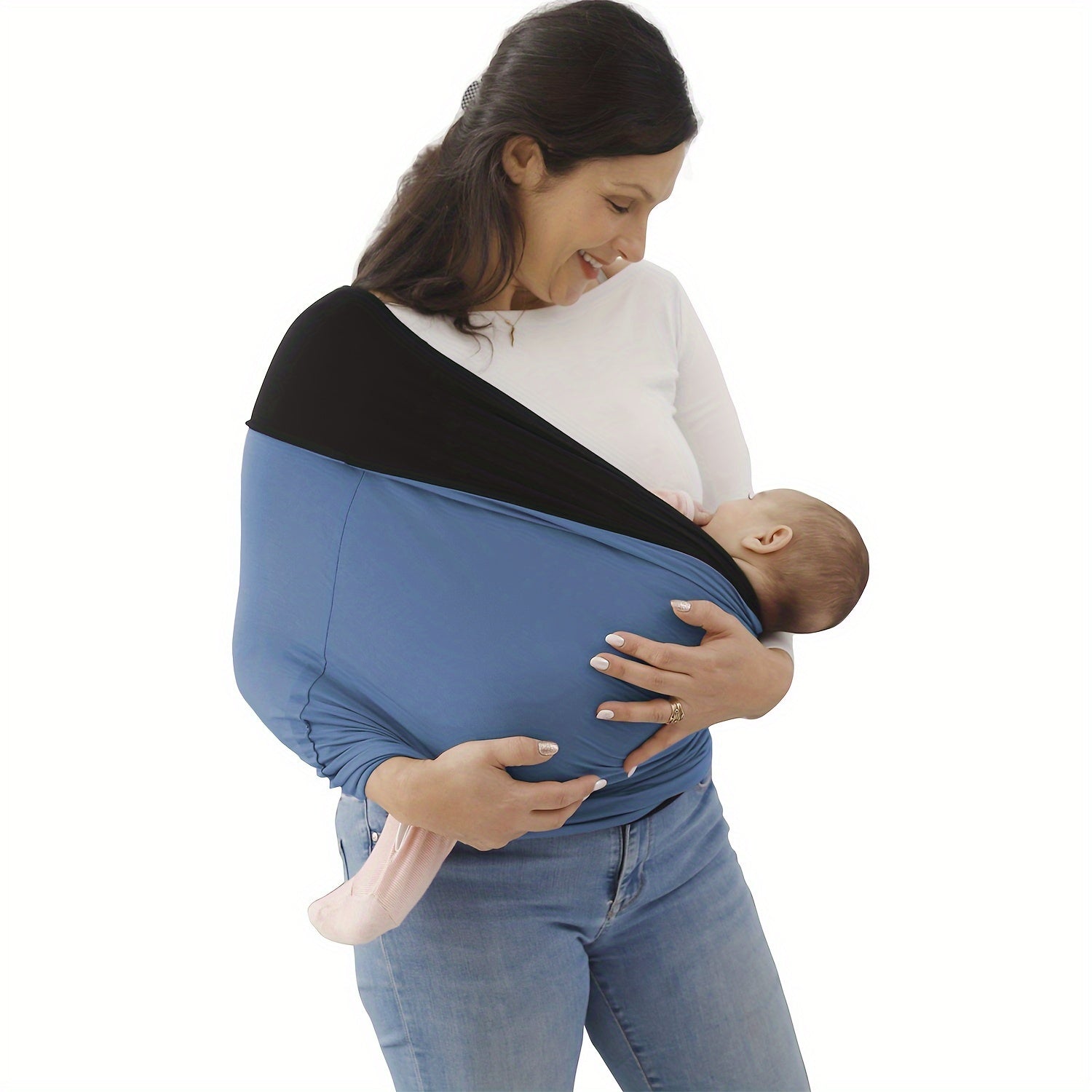 Steel Blue Baby Carrier Sling for Newborns and Toddlers Comfortable Hands-Free Design