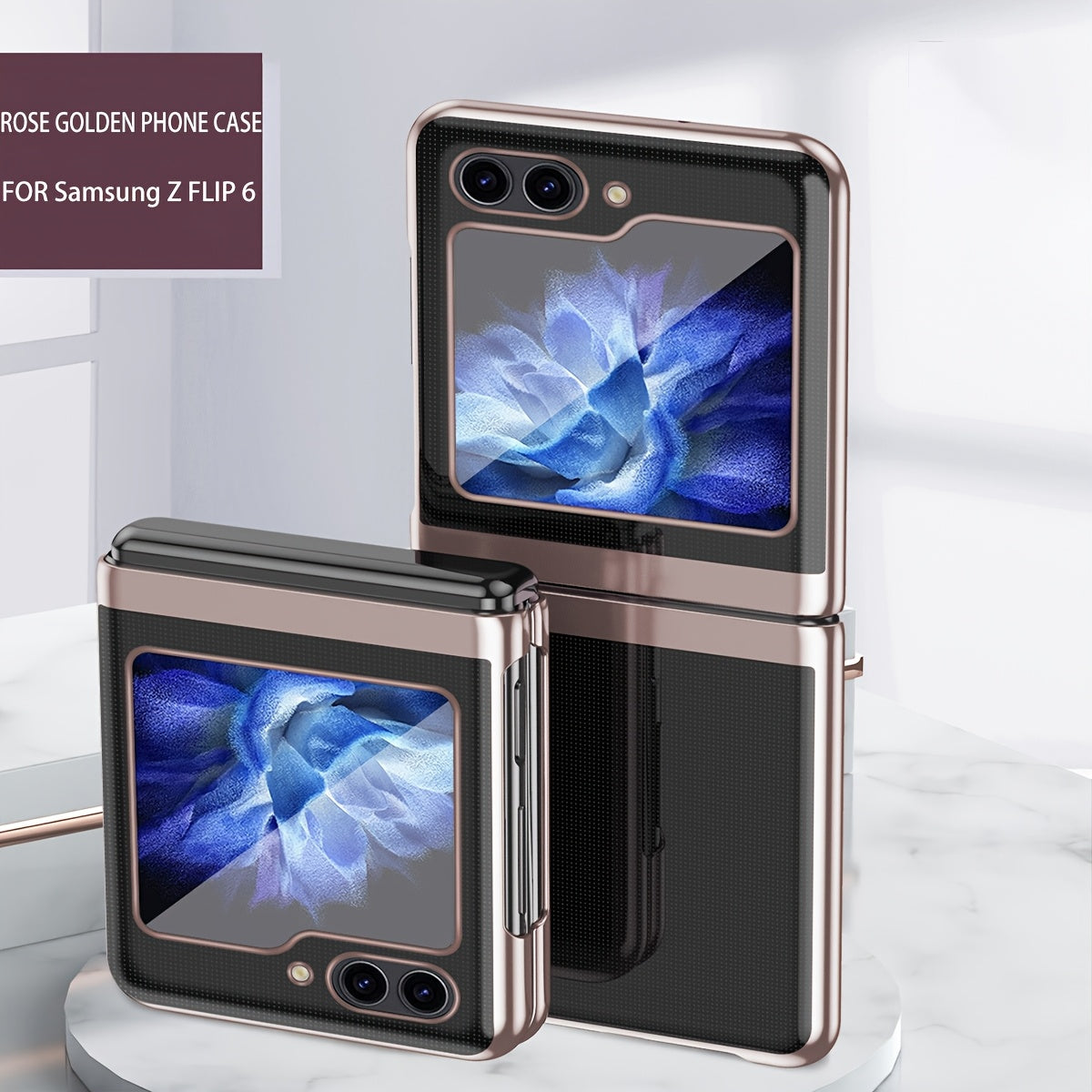 Electroplated Transparent Folding Phone Case for Samsung Galaxy Z Flip Series