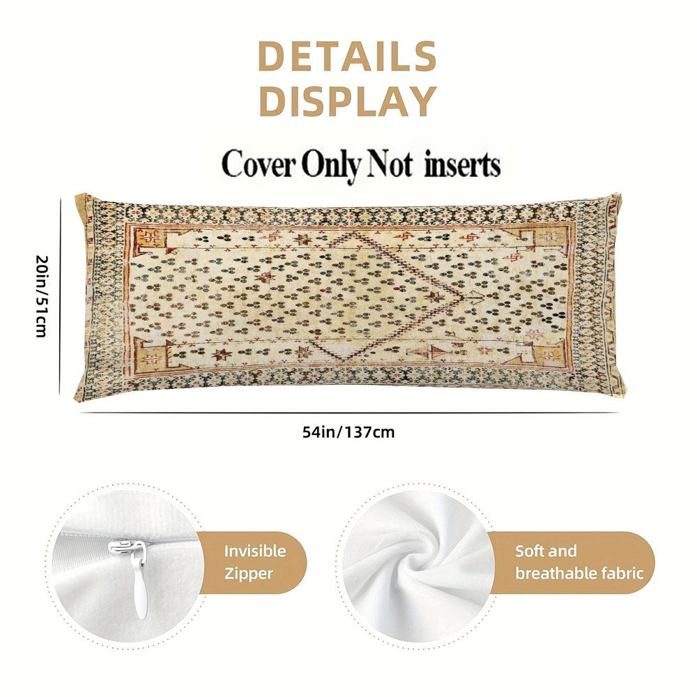 Bohem uslubidagi tana yostiq qoplami 50.8x137.2cm gilam bosma qisqa mo'rt polyester