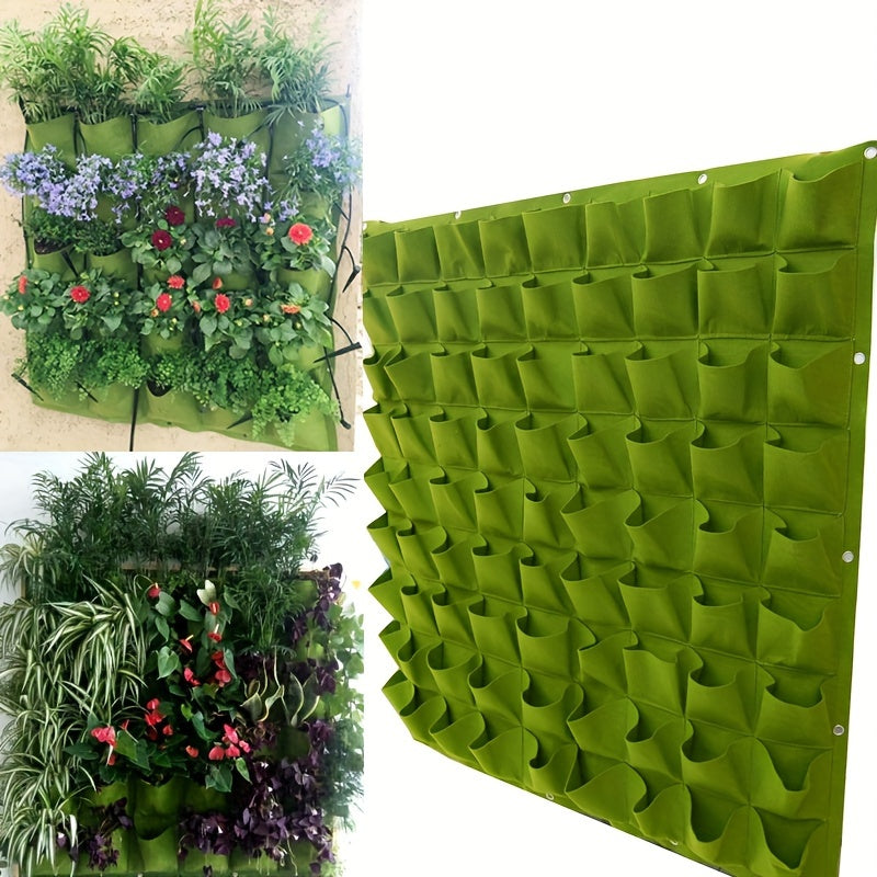 Vertical Wall Planter Bag with 18/25/36/49/64/72 Pockets Indoor Outdoor Gardening