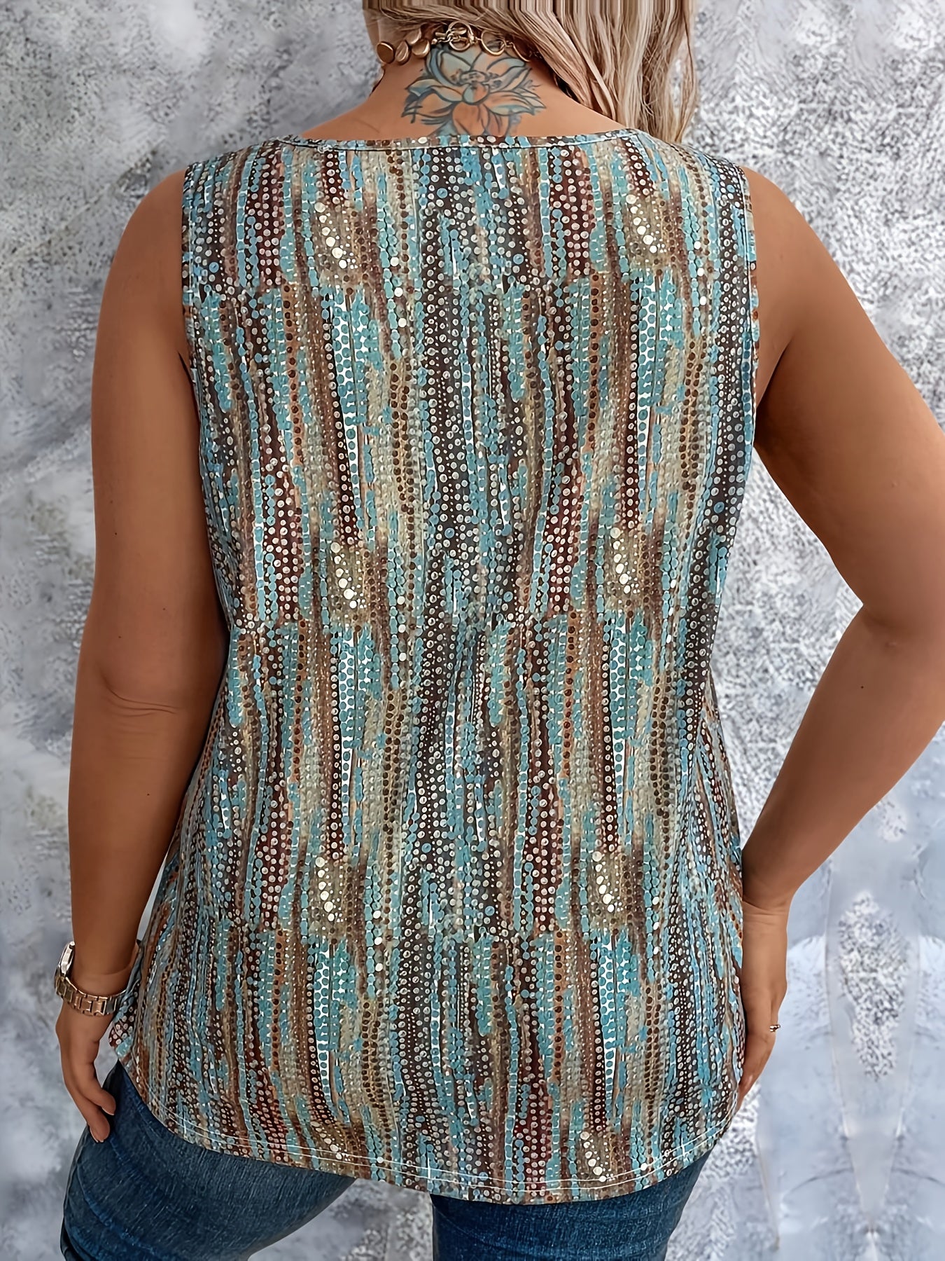 Женский жилет большого размера с мультицветным дизайном для повседневного летнего стиля