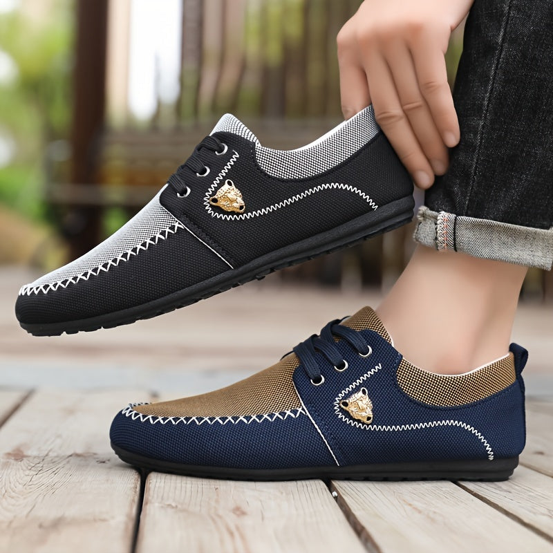 Men's Color Block Business Casual Non-Slip Dress Shoes for Outdoor Activities