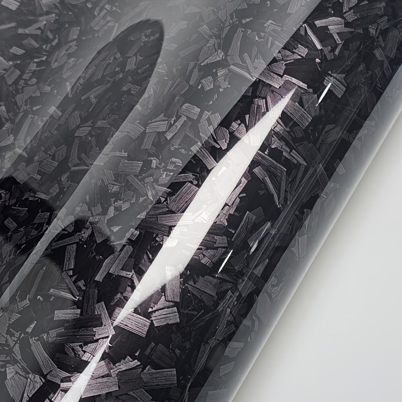 30×100cm Silver High Gloss Carbon Fiber Vinyl Wrap for Car Body Stickers