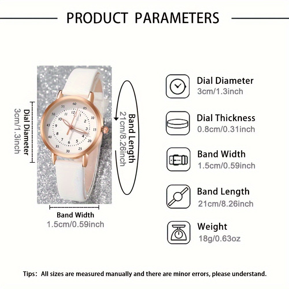 Women's Boho Style Quartz Watch and Jewelry Set with Faux Leather Strap and Zinc Alloy Case