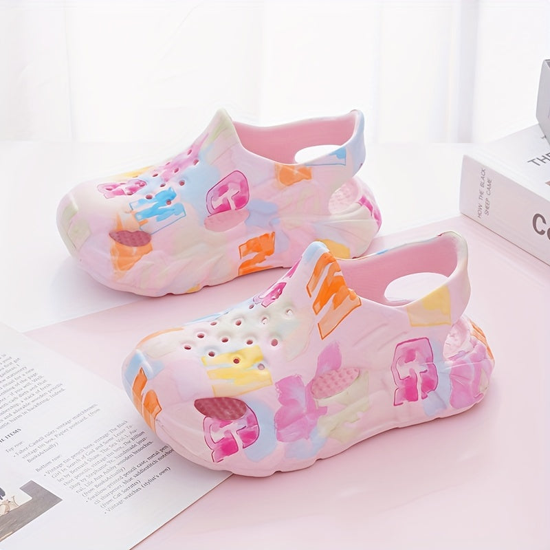 Kids EVA Clogs for Boys and Girls Lightweight Non-Slip Abrasion-Resistant Cartoon Patterned Outdoor Shoes
