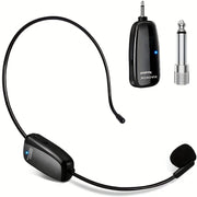 Wireless Microphone Headset with UHF Receiver for Public Speaking and Teaching USB Type-C Charging