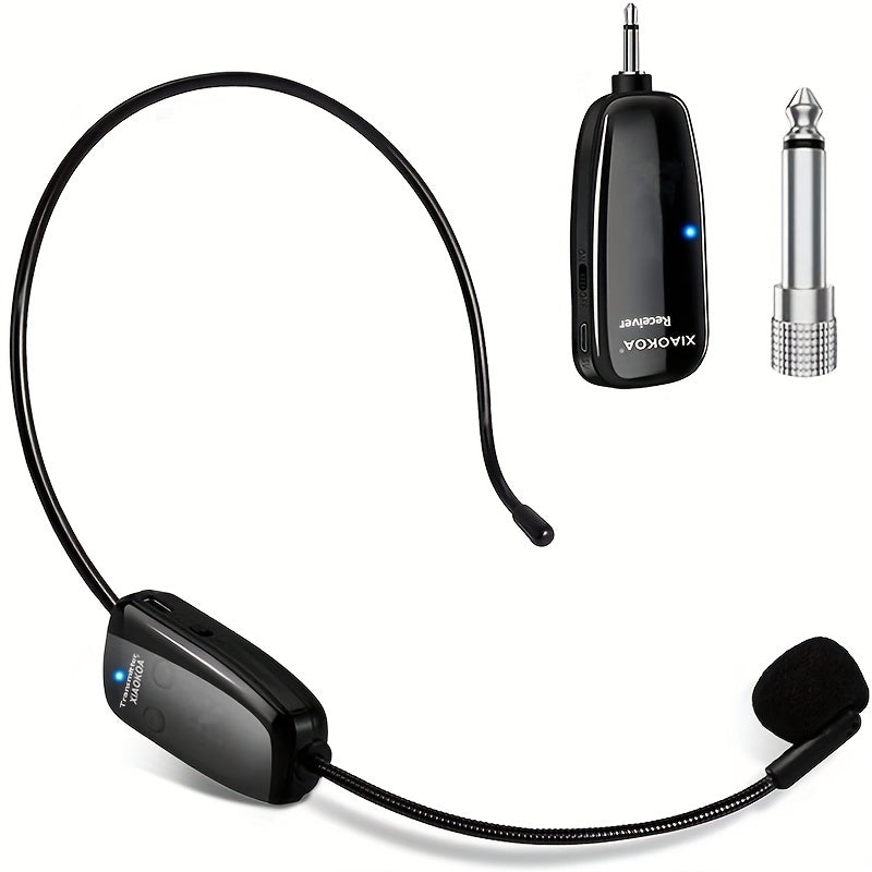 Wireless Microphone Headset with UHF Receiver for Public Speaking and Teaching USB Type-C Charging