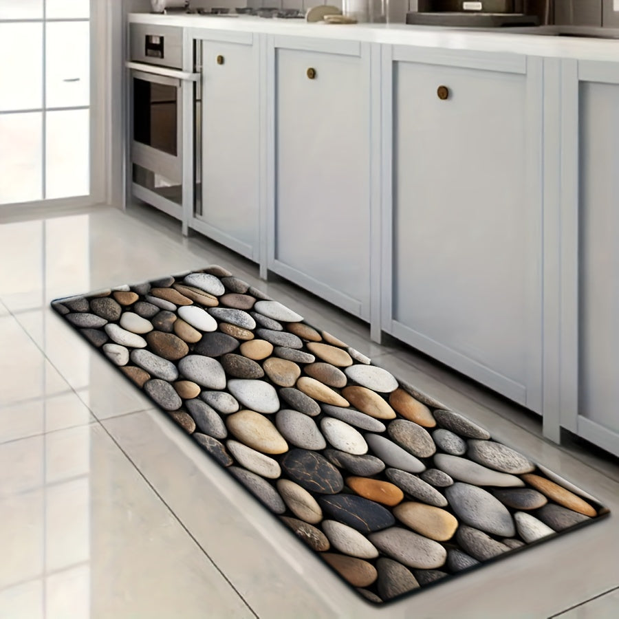 Hand Washable Bathroom Mat Polyester Non-Slip Square Rug for Bedroom Use