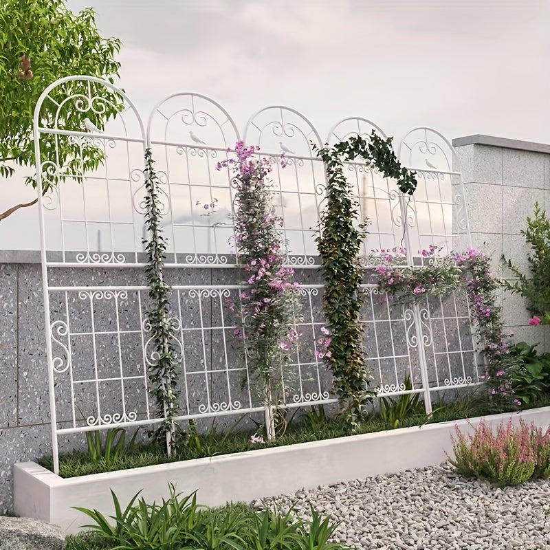 Iron Garden Trellis for Climbing Plants and Flowers Outdoor Support Fence