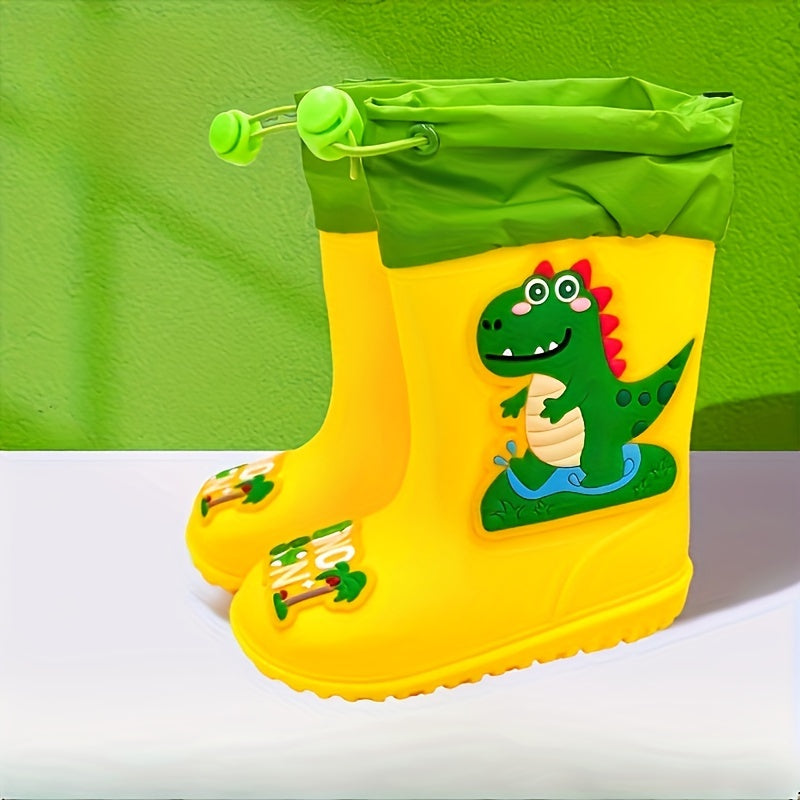 Unisex PVC Rain Boots for Boys and Girls Long Waterproof Shoes for All Seasons