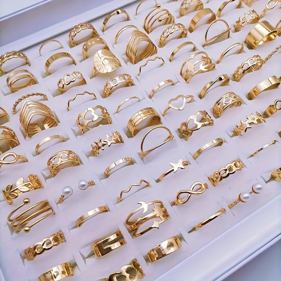 Ayollar uchun 30 ta Butterfly Love Alloy uzuklar to'plami, zamonaviy va ko'p qirrali zargarlik buyumlari