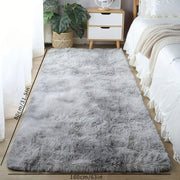 Alfombra de área shaggy gris claro de 160cm x 80cm, lavable a máquina, poliéster para dormitorio y sala de estar