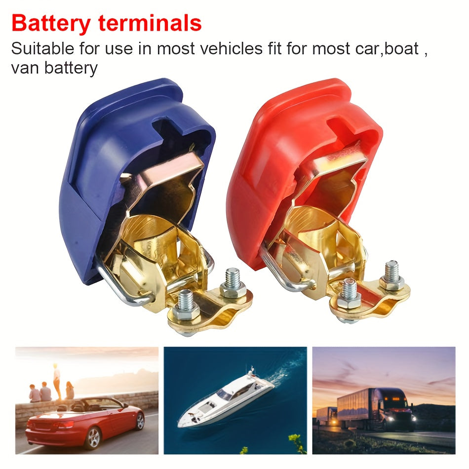 2 Pairs Automotive Battery Terminal Clamps Positive Negative Fast Release