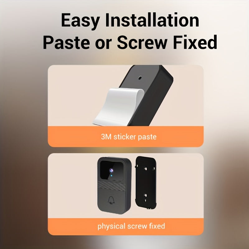 Умный видеодомофон SELFIECOM D9 с функциями, включая 2.4 ГГц Wi-Fi, 480p видео, встроенный микрофон, ночное видение, управление кнопкой, настенный монтаж, работа от батареи, приложение для межкомнатной связи.