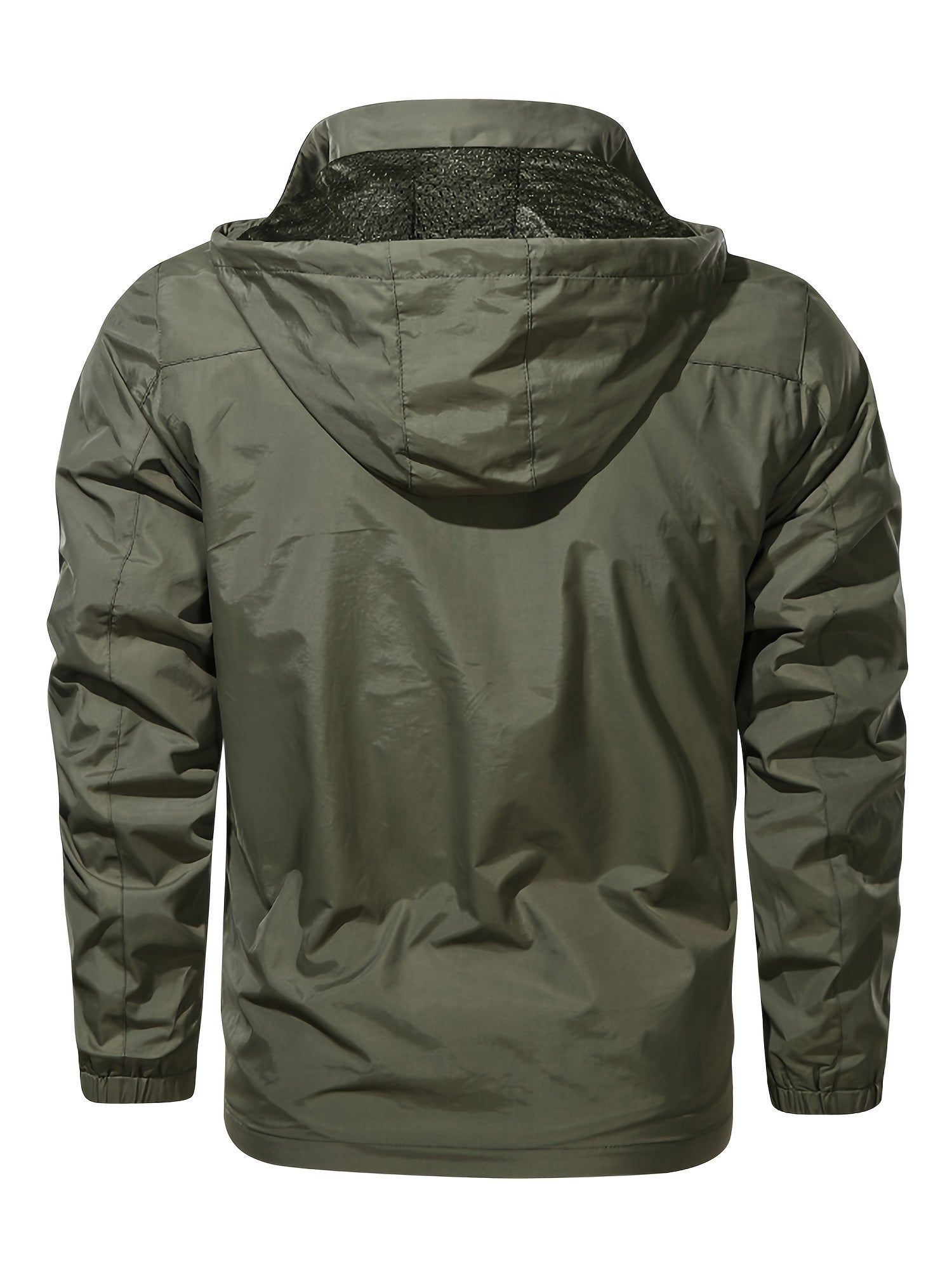 Men's Windproof Hooded Windbreaker Jacket for Outdoor Sports and Hiking