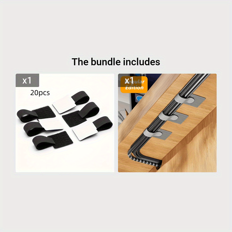 20 piezas de cinta de gestión de cables de nylon con diseño de bloqueo fácil para la organización de cables