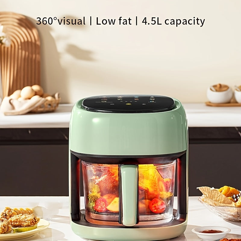 Touch Screen Air Fryer 4.5L Capacity High Borosilicate Glass Basket 1350W