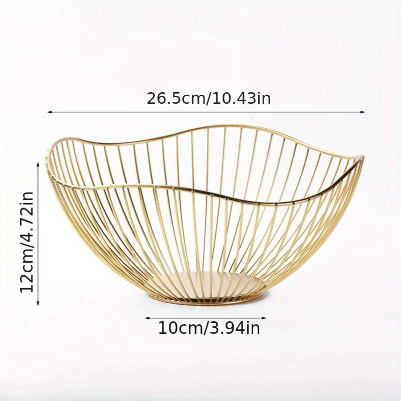 Metal Fruit Bowl for Serving and Storage Decorative Display Rack for Dining Table