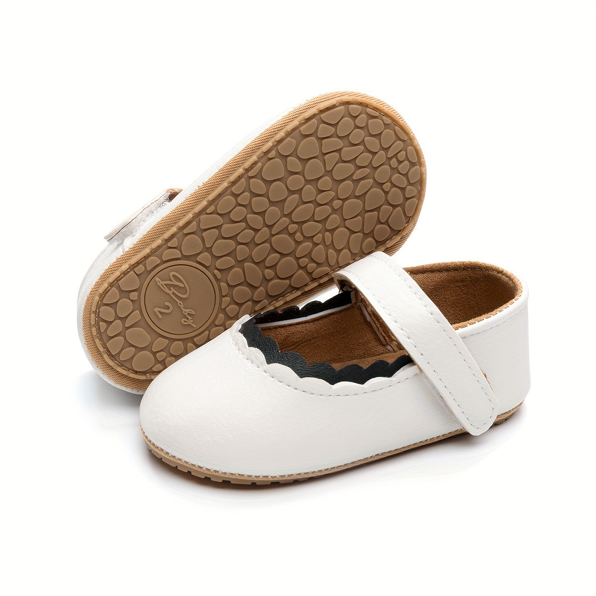 Baby Girl Mary Jane Flats Solid Color All-Season PU Non-Slip Casual Formal Shoes