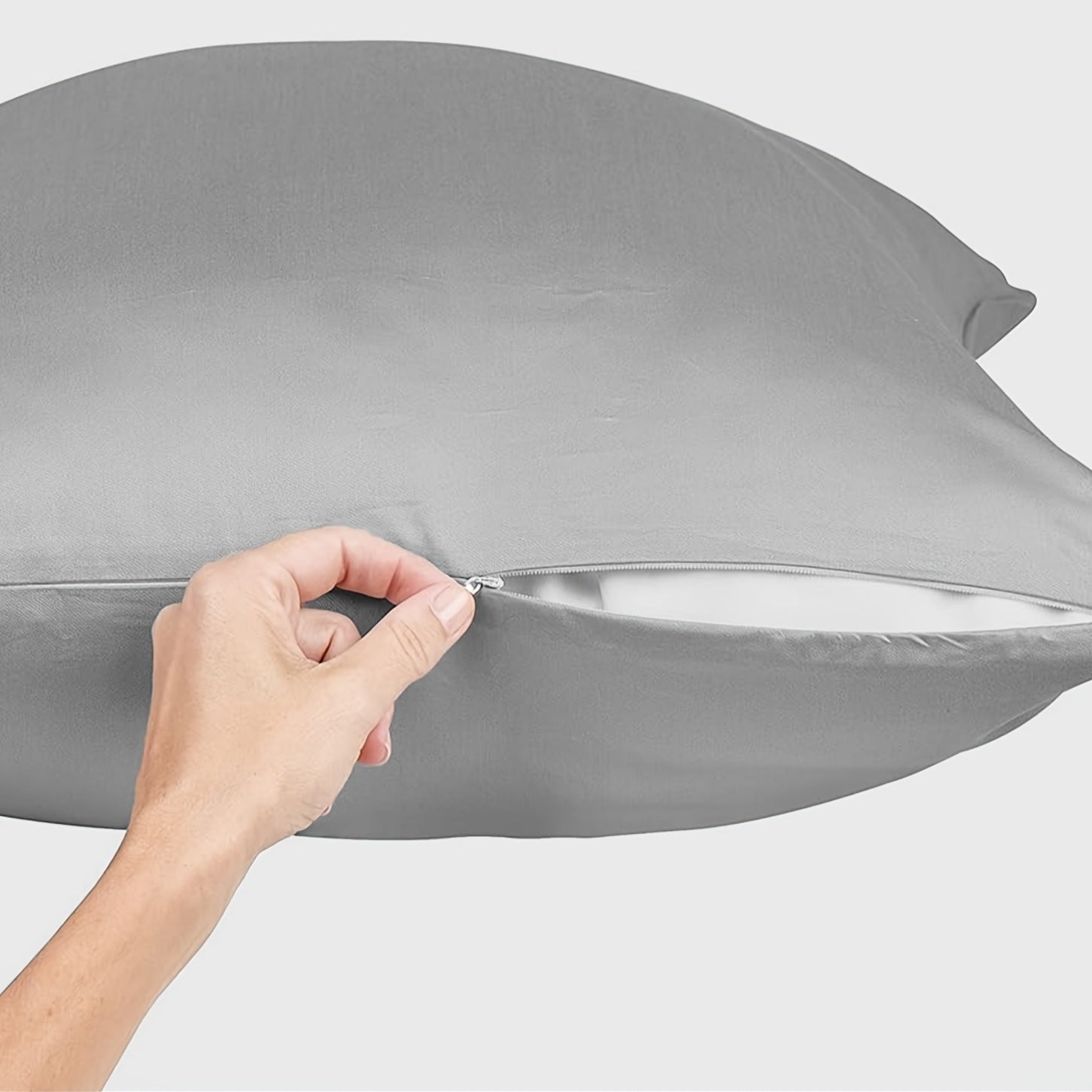 Grey Water-Resistant Pillow Protector Cover Made from Durable Polyester 105gsm