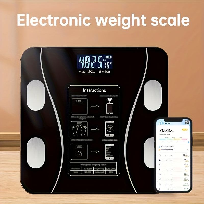 Wireless smart scale with battery-powered design for home and office use