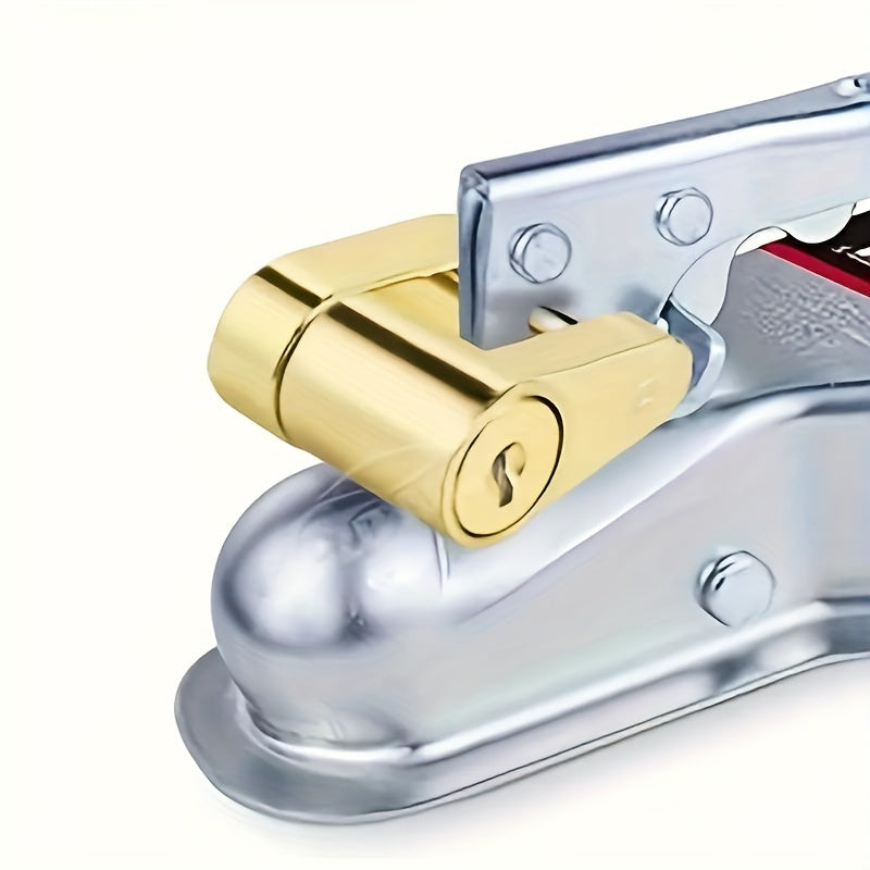 Heavy-Duty Zinc Alloy Trailer Coupler Lock 1/4 Inch Pin Anti-Theft for RVs Trucks Boats White Cylinder Options