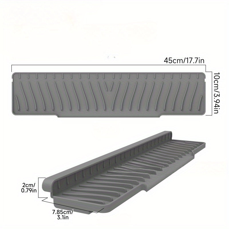 1 dona FlexiGuard silikon lavabo splash guard va tomchi tutuvchi taxta oling - oshxona va hammom uchun - ingichka suv to'sig'i va sirpanishga qarshi countertop himoya mat.