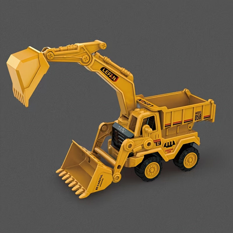 Construction Vehicle Toy for Kids 3+ with Excavator Bulldozer Tipper Truck