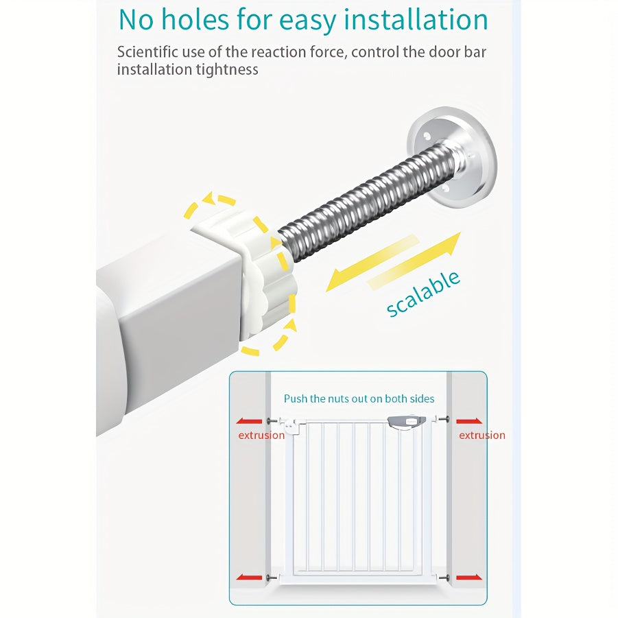 Steel Dog Gate for Doorways and Stairs Auto Close Walk Thru Indoor Outdoor