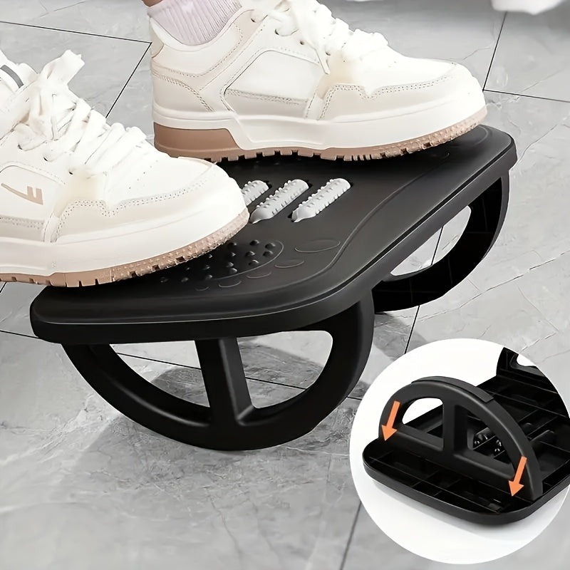 Ergonomic Portable Plastic Footrest with Massage Rollers, Non-slip, Various Colors