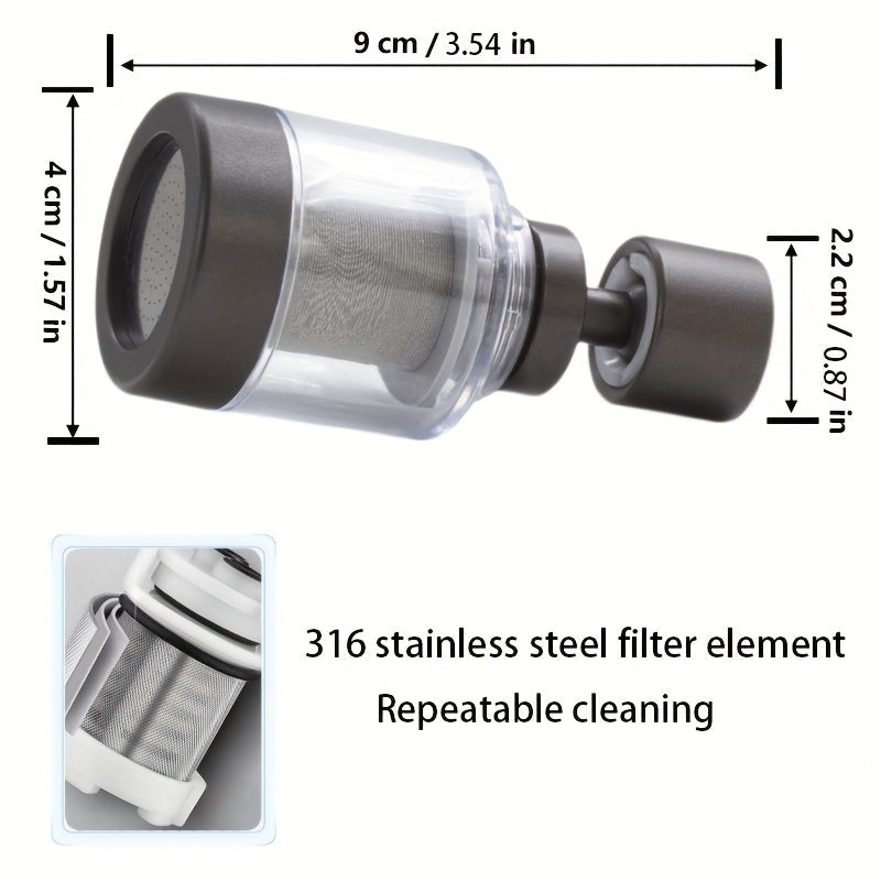 Stainless Steel Mesh Faucet Filter with Large Angle and Reusable 316 Stainless Steel Screen