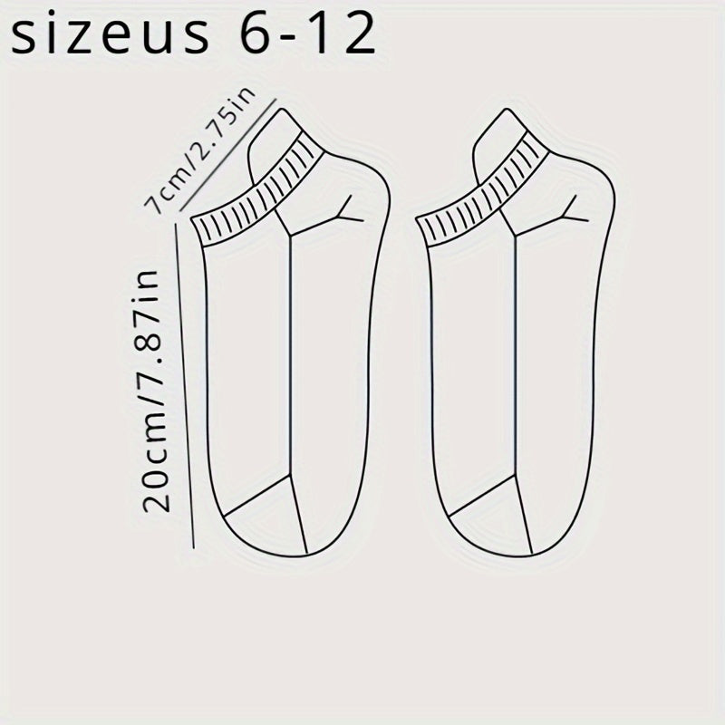 Men's Ankle Socks Set of 5 Breathable Moisture-Wicking Polyester Spandex Summer