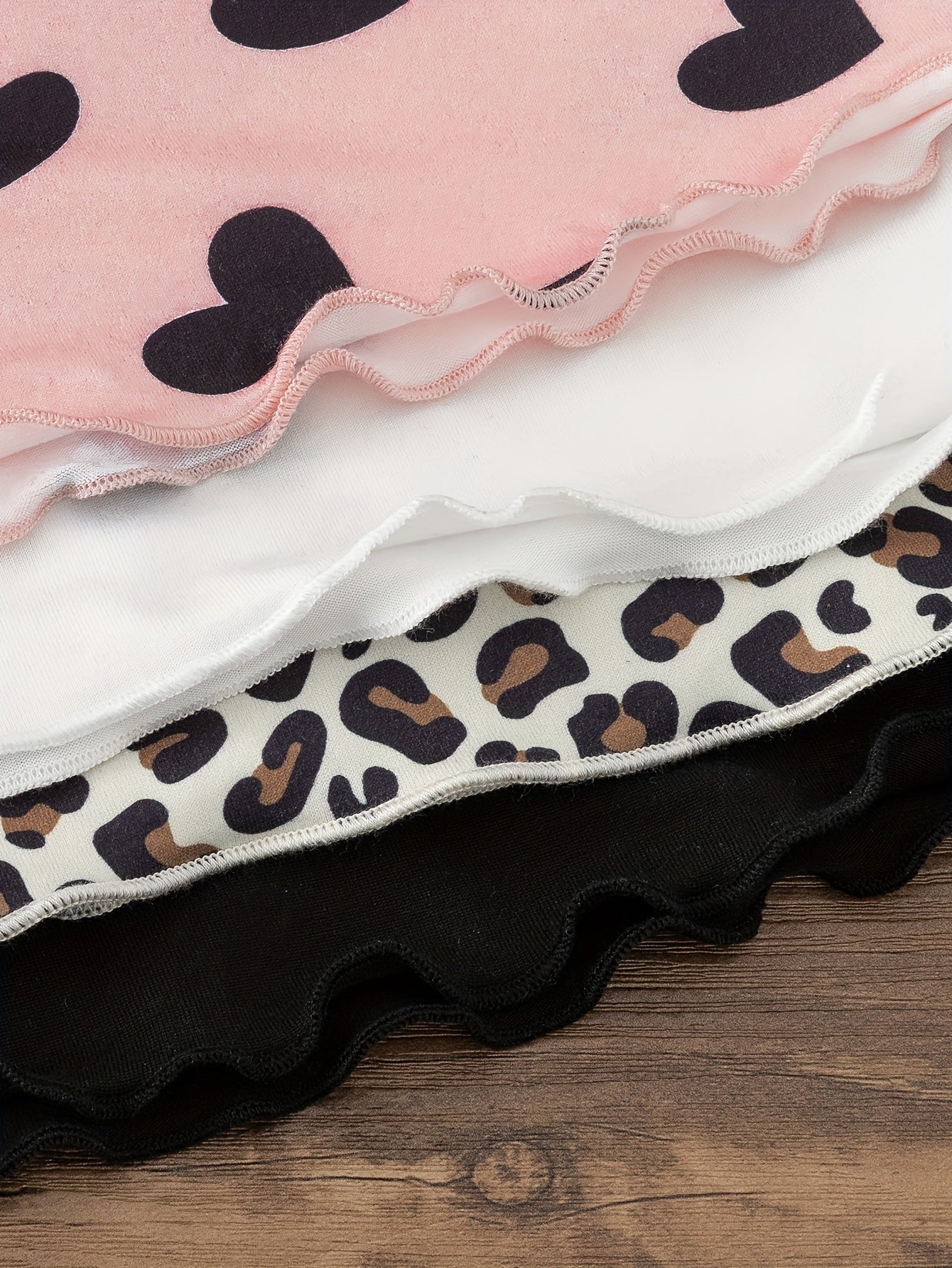 Girls' Long Sleeve Knit Tops 4-Piece Set Spring Fall Floral Solid Colors Skinny Fit