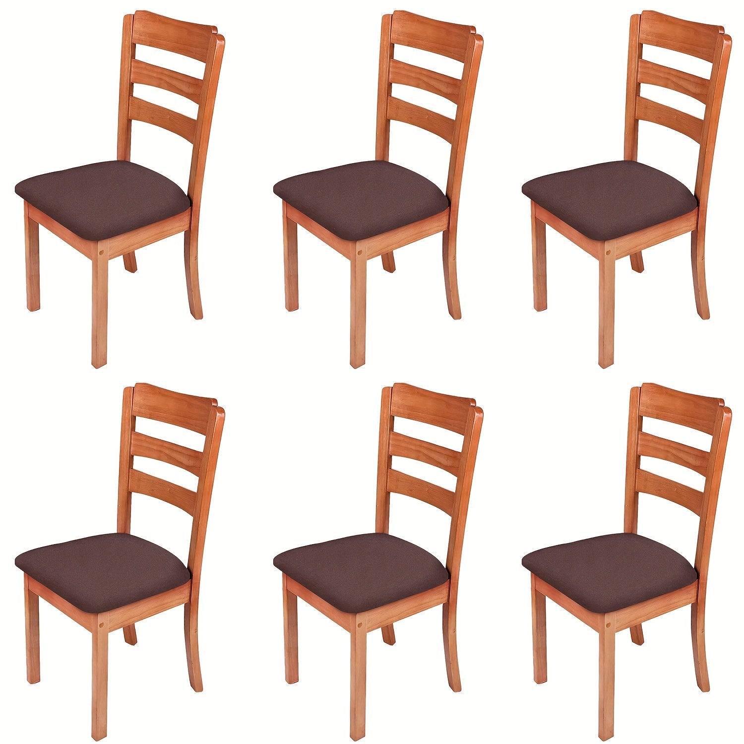 4/6pcs Waterproof Polyester Spandex Chair Seat Covers with Elastic Band Slipcovers