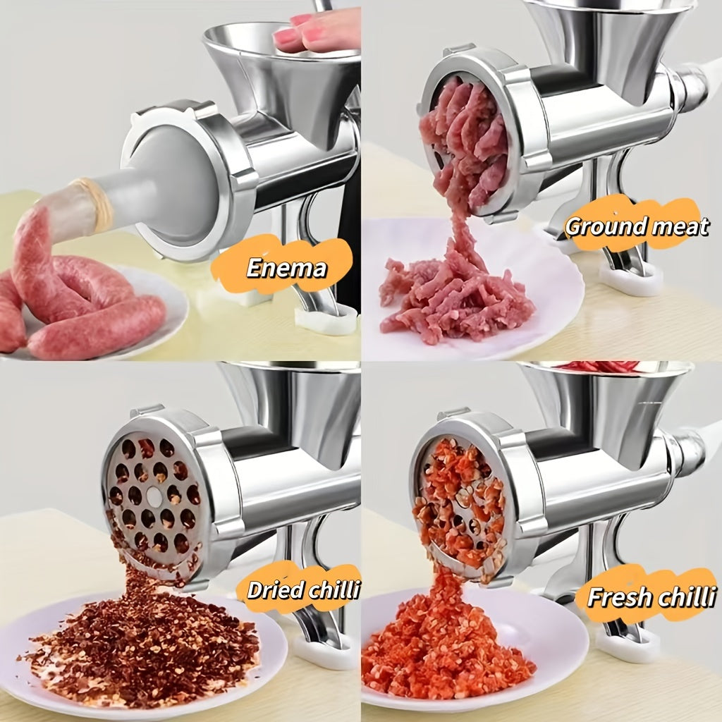 Manual Meat Grinder and Sausage Maker for Home Kitchen, Chopping and Stuffing