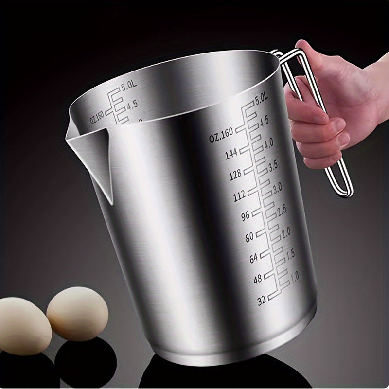 Large Capacity 5000ml Stainless Steel Measuring Cup with Scale for Baking and Milk Tea