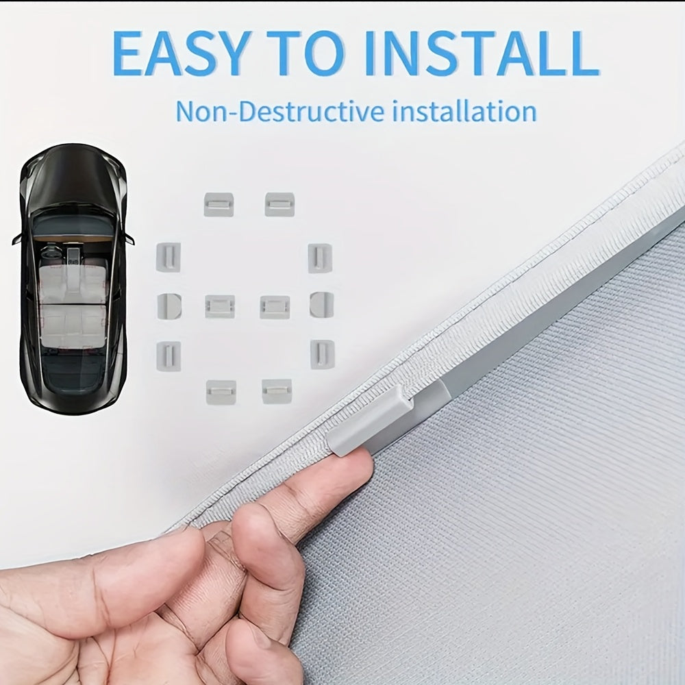 Universal Car Sunshade Curtain Dual-Layer UV Heat Insulation for Vehicles